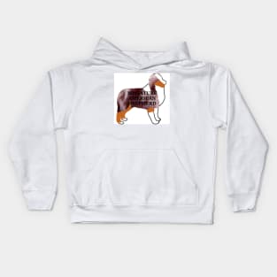 miniature american shepherd red merle name silhouette Kids Hoodie